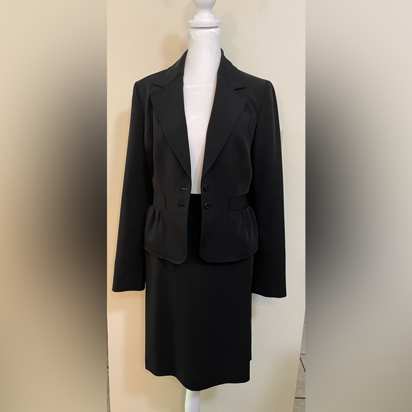 Nine West Women’s Suit 2 Pieces Set Black Jacket Blazer & Skirt Size 2 - Picture 6 of 17